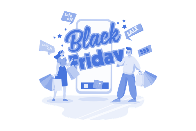 Ankündigung des Black Friday-Verkaufs  Illustration