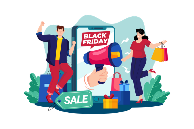 Ankündigung des Black Friday-Verkaufs  Illustration