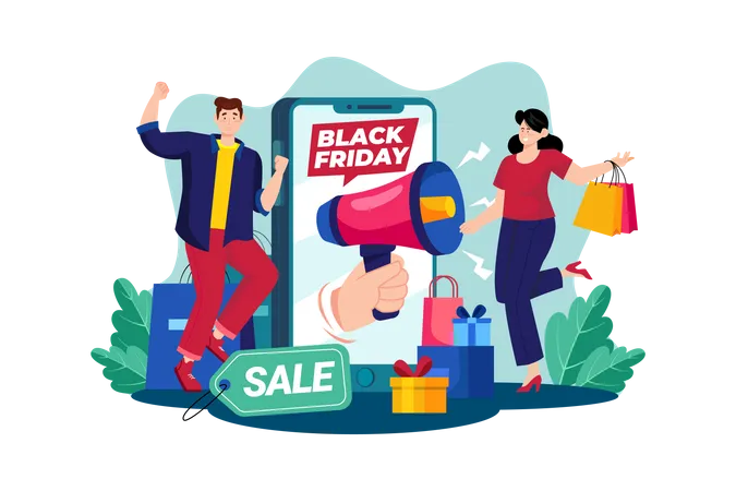 Ankündigung des Black Friday-Verkaufs  Illustration