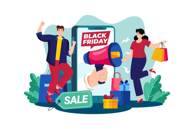Black Friday Sale Announcement Illustration