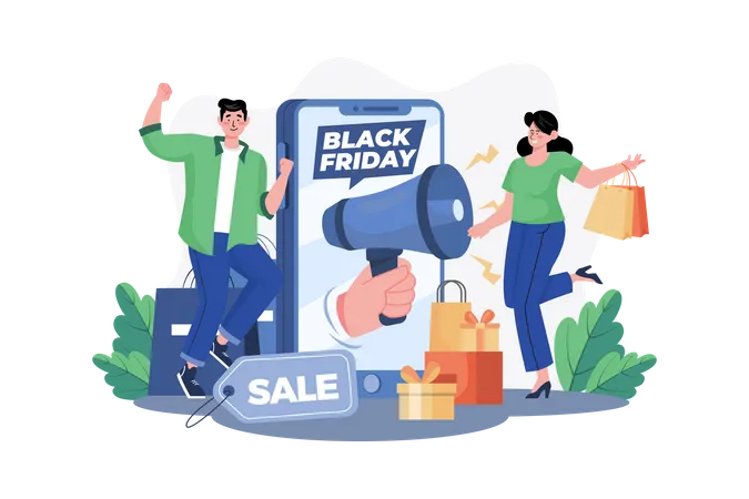 Black Friday Sale Announcement Illustration