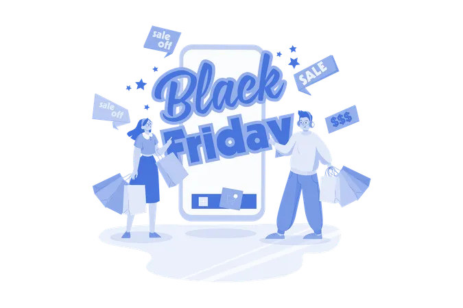 Black friday sale announcement  Illustration