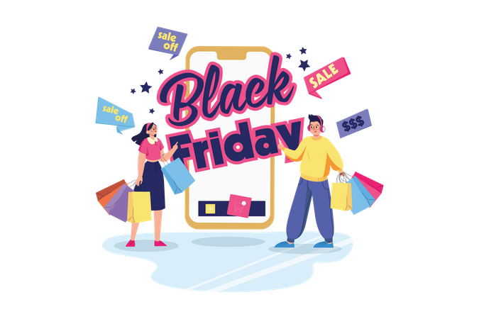 Black Friday Sale Announcement  Illustration