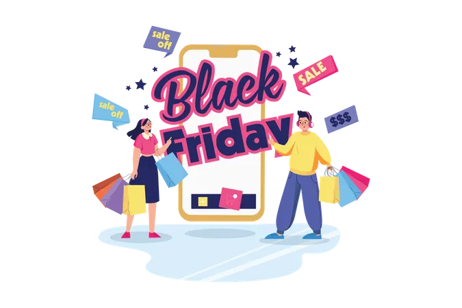 Black Friday Sale Announcement  Illustration