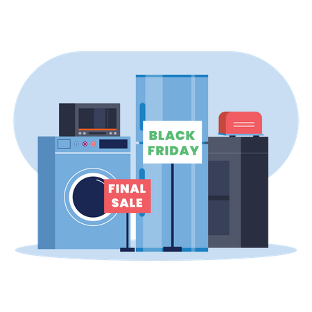 Black Friday sale on electronics Illustration