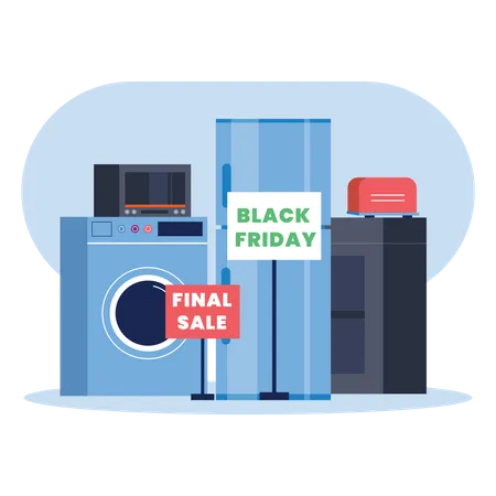 Black Friday sale on electronics  Illustration
