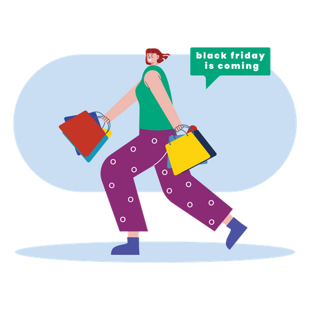 Black Friday sale shopper  Illustration