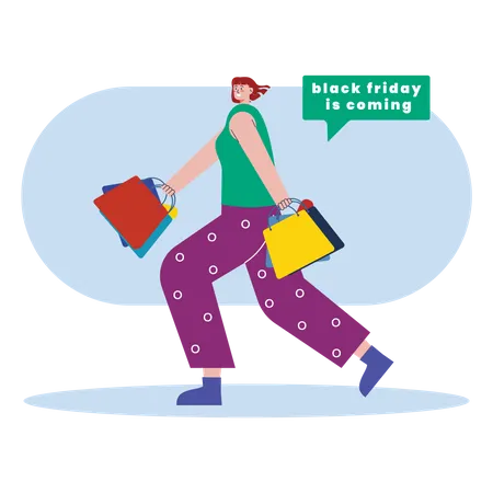 Black Friday sale shopper  Illustration