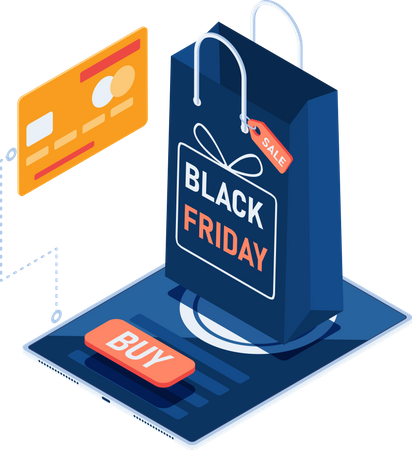 Black Friday Sale Shopping Illustration
