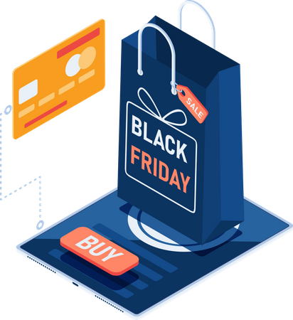 Black Friday Sale Shopping  Illustration