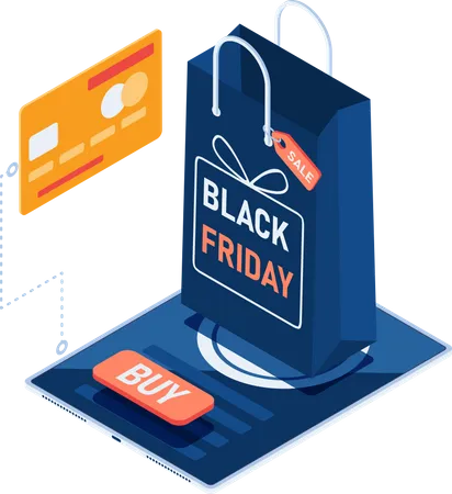 Black Friday Sale Shopping  Illustration