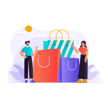 Black Friday shoppers  Illustration