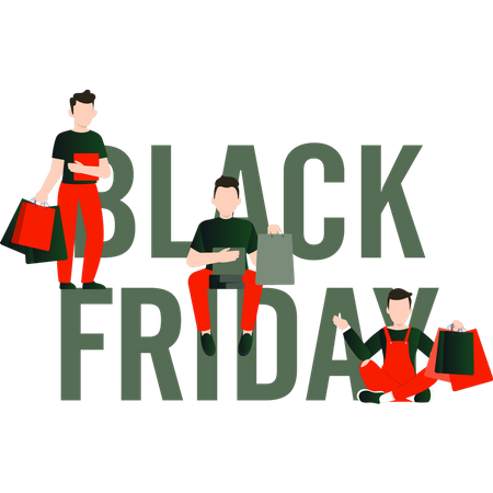 Black Friday Shopping Illustration