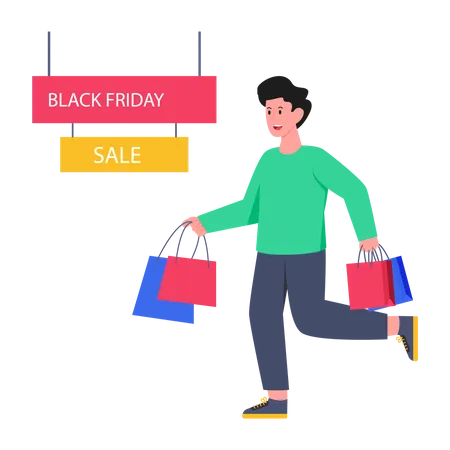 Black Friday Shopping  Illustration