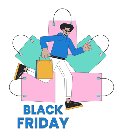 Black friday shopping bags retail  Illustration