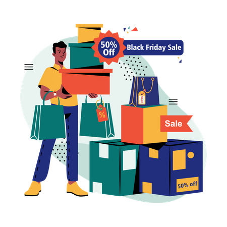 Black Friday Shopping  Illustration