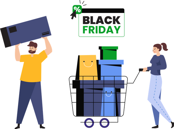 Black Friday Shopping  Illustration