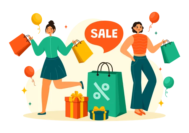 Black Friday Shopping  Illustration