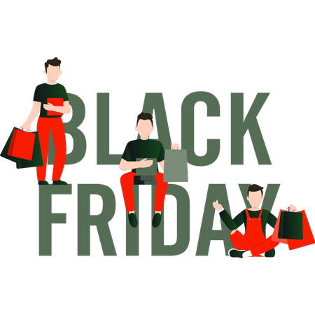 Black Friday Shopping  Illustration