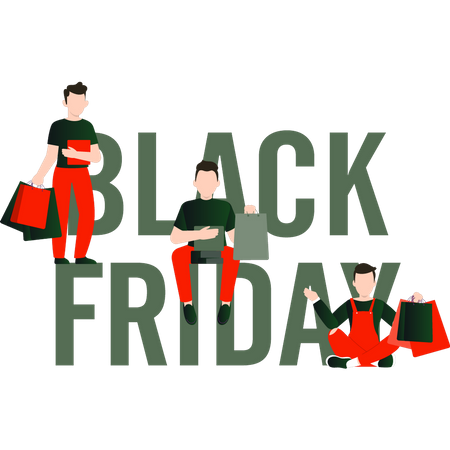 Black Friday Shopping  Illustration