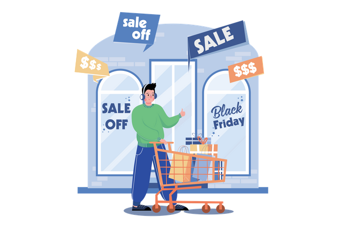 Black Friday Shopping  Illustration