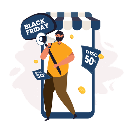 Black Friday shopping promotion  Illustration