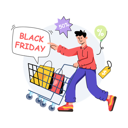 Black Friday Shopping Sale  Illustration