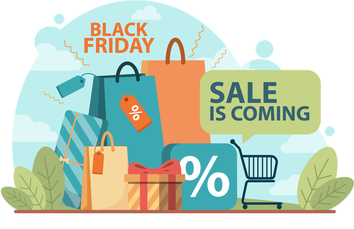 Black Friday shopping sale  Illustration
