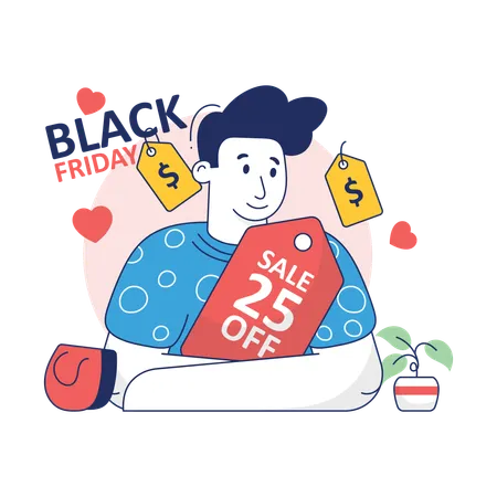 Black Friday Shopping Sale  Illustration