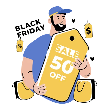 Black Friday shopping sale  Illustration