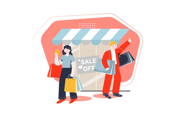 Black Friday shopping sale  Illustration