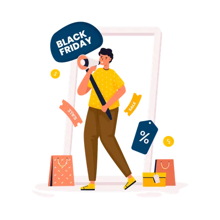 Black friday shopping sale promotion offer  Illustration