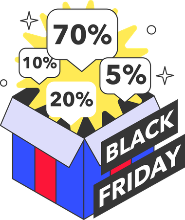 Black friday various discount  Illustration