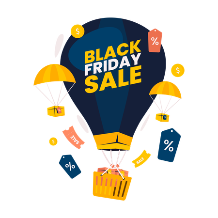 Vente du Black Friday sur les montgolfières  Illustration