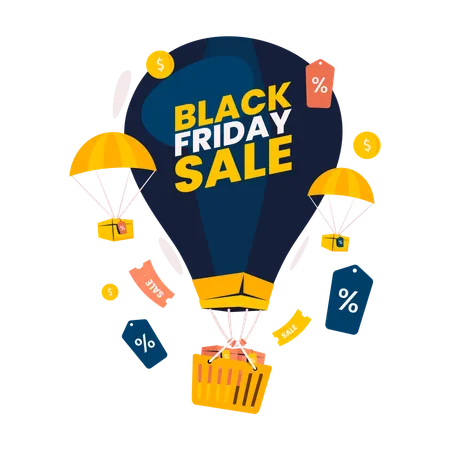 Vente du Black Friday sur les montgolfières  Illustration