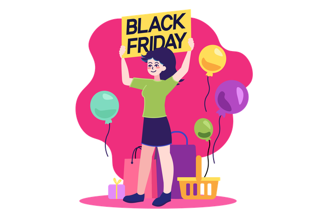 Black friday voucher shopping  Illustration