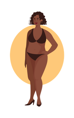 Black girl in bikini  Illustration