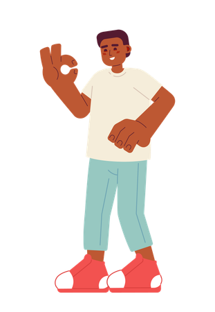 Black guy having fun  Illustration