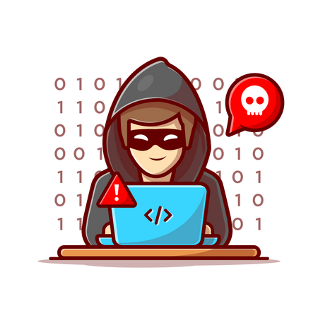 Black hat hacker  Illustration