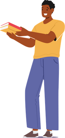 Black Male holding book  Illustration