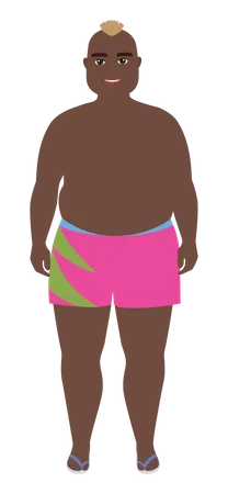 Black Man In Swimming Suit  Illustration