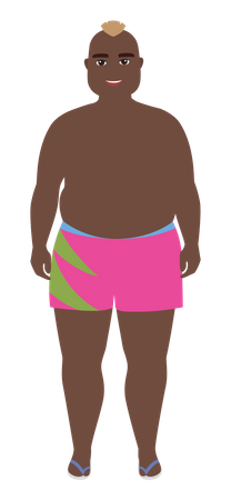 Black Man In Swimming Suit  Illustration