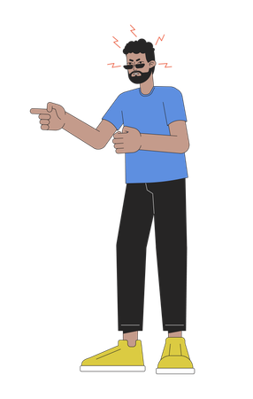 Black man shouting  Illustration