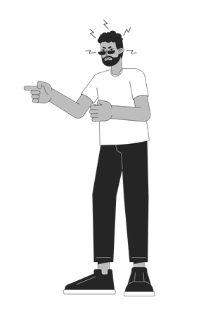 Black man shouting  Illustration