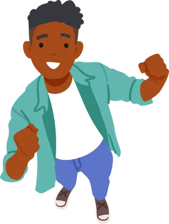 Black Man Looking Up Showing A Positive Yes Gesture Top View Male Characters Face Beams With Inspiration Eyes Focused Upward New Possibilities And Ideas Cartoon People Vector Illustration 일러스트레이션
