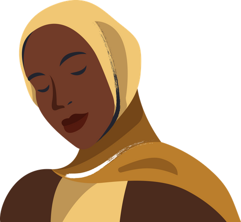 Black Muslim woman  Illustration