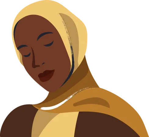 Black Muslim woman  Illustration