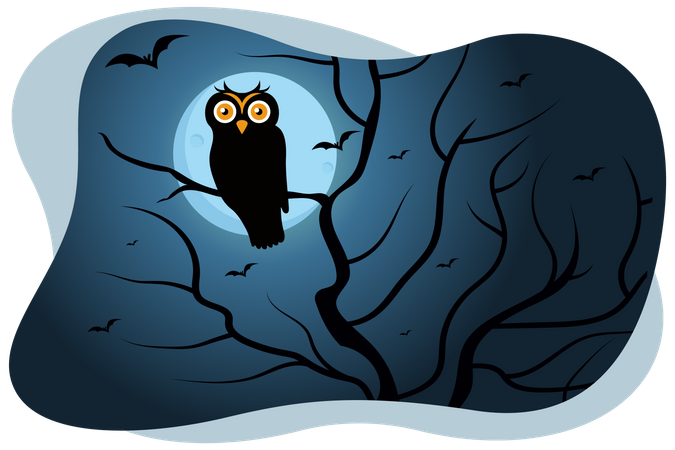Black owl Illustration