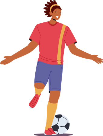 Black soccer player  Illustration