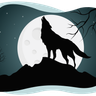 wolf howl illustration svg